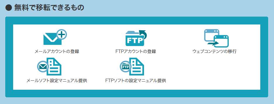 無料で移転できるもの